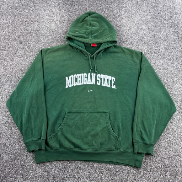 Nike Other - Vintage Nike Michigan State Hoodie Mens XL Green Center Swoosh Pullover MSU